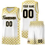 Custom White Old Gold Classic Plaid Pattern Sports Uniform Basketball Jersey | BuyFootballJersey