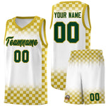 Custom White Old Gold Classic Plaid Pattern Sports Uniform Basketball Jersey | BuyFootballJersey