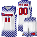 Custom White Royal Classic Plaid Pattern Sports Uniform Basketball Jersey | BuyFootballJersey