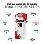 Custom White Red-Silver Gray Sparkle Print Pattern Basketball Kits | BuyFootballJersey
