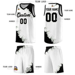 Custom White Black-Gray Sparkle Print Pattern Basketball Kits | BuyFootballJersey