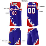 Custom Royal Red-White Sparkle Print Pattern Basketball Kits | BuyFootballJersey