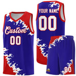 Custom Royal Red-White Sparkle Print Pattern Basketball Kits | BuyFootballJersey