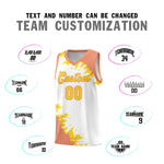 Custom White Light Orange-Gold Sparkle Print Pattern Basketball Kits | BuyFootballJersey