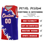 Custom Royal Red-White Sparkle Print Pattern Basketball Kits | BuyFootballJersey