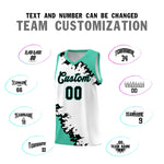Custom White Black-Bright Green Sparkle Print Pattern Basketball Kits | BuyFootballJersey