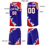 Custom Royal Red-White Sparkle Print Pattern Basketball Kits | BuyFootballJersey