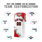 Custom White Red-Silver Gray Sparkle Print Pattern Basketball Kits | BuyFootballJersey