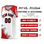 Custom White Red-Silver Gray Sparkle Print Pattern Basketball Kits | BuyFootballJersey