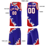 Custom Royal Red-White Sparkle Print Pattern Basketball Kits | BuyFootballJersey