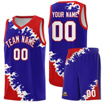 Custom Royal Red-White Sparkle Print Pattern Basketball Kits | BuyFootballJersey