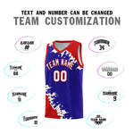 Custom Royal Red-White Sparkle Print Pattern Basketball Kits | BuyFootballJersey