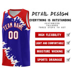 Custom Royal Red-White Sparkle Print Pattern Basketball Kits | BuyFootballJersey