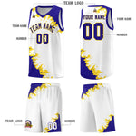 Custom White Royal-Gold Sparkle Print Pattern Basketball Kits | BuyFootballJersey