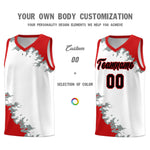 Custom White Red-Silver Gray Sparkle Print Pattern Basketball Kits | BuyFootballJersey