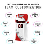 Custom White Red-Silver Gray Sparkle Print Pattern Basketball Kits | BuyFootballJersey