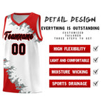 Custom White Red-Silver Gray Sparkle Print Pattern Basketball Kits | BuyFootballJersey
