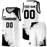 Custom White Black-Gray Sparkle Print Pattern Basketball Kits | BuyFootballJersey
