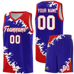 Custom Royal Red-White Sparkle Print Pattern Basketball Kits | BuyFootballJersey