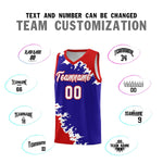 Custom Royal Red-White Sparkle Print Pattern Basketball Kits | BuyFootballJersey