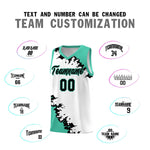 Custom White Black-Bright Green Sparkle Print Pattern Basketball Kits | BuyFootballJersey