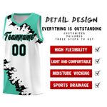Custom White Black-Bright Green Sparkle Print Pattern Basketball Kits | BuyFootballJersey