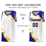 Custom White Royal-Gold Sparkle Print Pattern Basketball Kits | BuyFootballJersey
