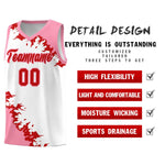 Custom White Light Pink-Red Sparkle Print Pattern Basketball Kits | BuyFootballJersey