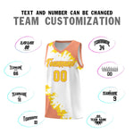 Custom White Light Orange-Gold Sparkle Print Pattern Basketball Kits | BuyFootballJersey