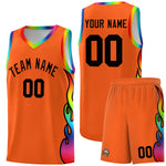 Custom Texas Orange Side Flame Pattern Fashion Sports Uniform Basketball Jersey | BuyFootballJersey