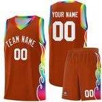 Custom Texas Orange Side Flame Pattern Fashion Sports Uniform Basketball Jersey | BuyFootballJersey