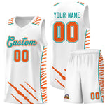 Custom White Personalized Tiger Claw Pattern Sports Uniform Basketball Jersey | BuyFootballJersey