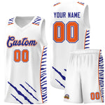 Custom White Personalized Tiger Claw Pattern Sports Uniform Basketball Jersey | BuyFootballJersey
