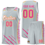 Custom Silver Personalized Tiger Claw Pattern Sports Uniform Basketball Jersey | BuyFootballJersey