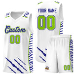 Custom White Personalized Tiger Claw Pattern Sports Uniform Basketball Jersey | BuyFootballJersey