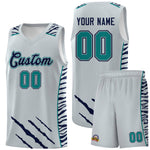 Custom Silver Personalized Tiger Claw Pattern Sports Uniform Basketball Jersey | BuyFootballJersey