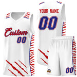 Custom White Personalized Tiger Claw Pattern Sports Uniform Basketball Jersey | BuyFootballJersey