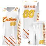 Custom White Personalized Tiger Claw Pattern Sports Uniform Basketball Jersey | BuyFootballJersey
