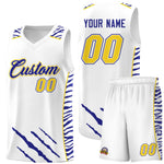 Custom White Personalized Tiger Claw Pattern Sports Uniform Basketball Jersey | BuyFootballJersey
