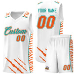 Custom White Personalized Tiger Claw Pattern Sports Uniform Basketball Jersey | BuyFootballJersey