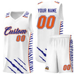 Custom White Personalized Tiger Claw Pattern Sports Uniform Basketball Jersey | BuyFootballJersey