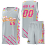 Custom Silver Personalized Tiger Claw Pattern Sports Uniform Basketball Jersey | BuyFootballJersey