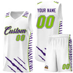 Custom White Personalized Tiger Claw Pattern Sports Uniform Basketball Jersey | BuyFootballJersey