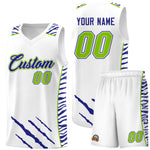 Custom White Personalized Tiger Claw Pattern Sports Uniform Basketball Jersey | BuyFootballJersey
