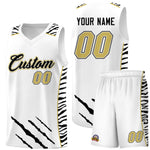 Custom White Personalized Tiger Claw Pattern Sports Uniform Basketball Jersey | BuyFootballJersey