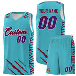 Custom Sky Blue Personalized Tiger Claw Pattern Sports Uniform Basketball Jersey | BuyFootballJersey