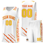 Custom White Personalized Tiger Claw Pattern Sports Uniform Basketball Jersey | BuyFootballJersey