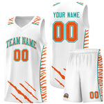 Custom White Personalized Tiger Claw Pattern Sports Uniform Basketball Jersey | BuyFootballJersey