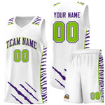 Custom White Personalized Tiger Claw Pattern Sports Uniform Basketball Jersey | BuyFootballJersey
