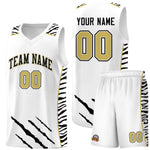 Custom White Personalized Tiger Claw Pattern Sports Uniform Basketball Jersey | BuyFootballJersey